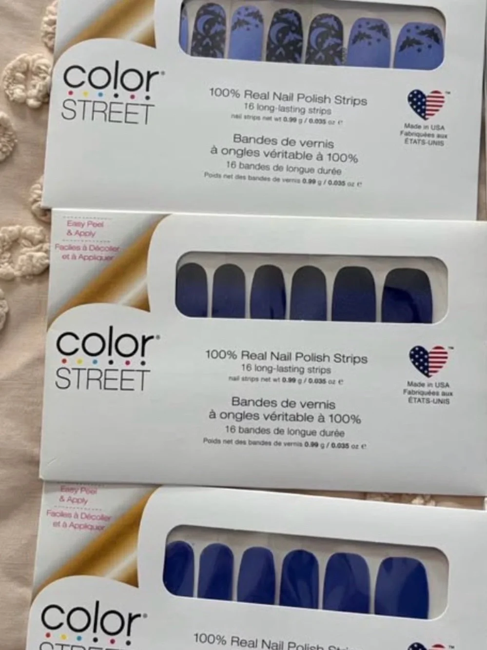 Color Street Pink, Purple, Blue & Neutral Nail Polish Strips Assortment